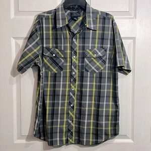 Hart & Huntington Mens - Size Large - Plaid Short Sleeve Casual Button Up